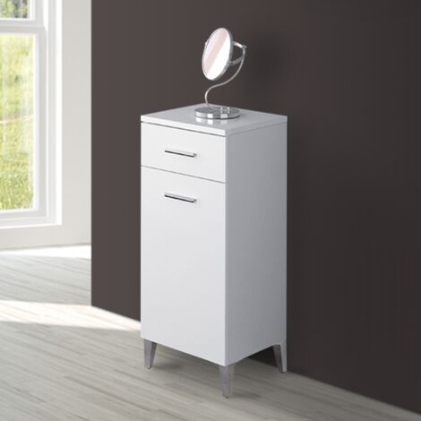 Base Colonna da Bagno Bianco 1 Anta 1 Cassetto 35 cm Stella