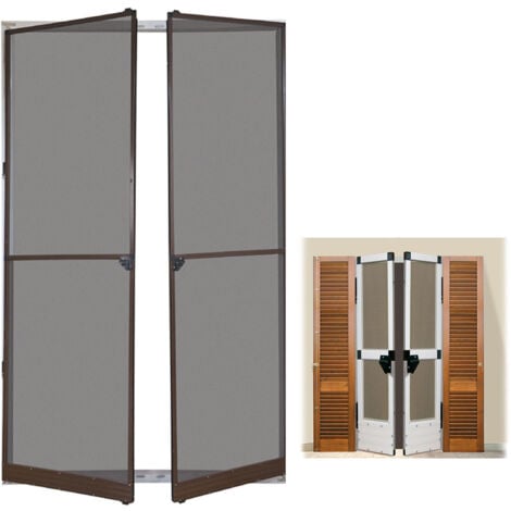 Zanzariera Priscilla per Porta a Doppio Battente Riducibile in Alluminio - Colore: Bianco Ral 9016