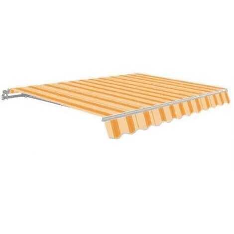 Tenda da Sole per Balcone a Caduta Cassonata Sangiorgio - Formato: 4 x 3 m - Colore: Rigato Giallo/Bianco