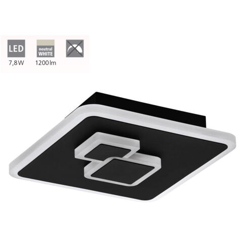 Plafoniera a LED Quadrata in Metallo Applique Cadegal Eglo - Colore: Nero (1/3)