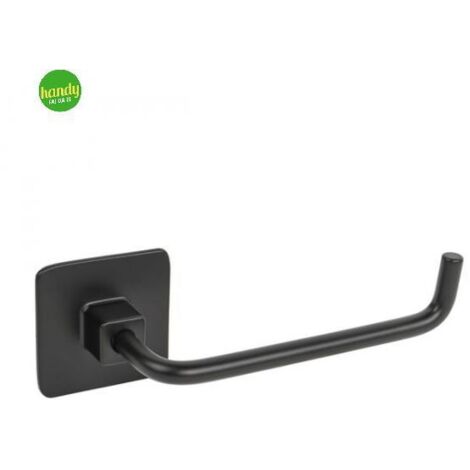Porta Rotolo Aperto da Bagno a Parete Biadesivo o Viti Cold Wind - Colore: Nero (1/2)