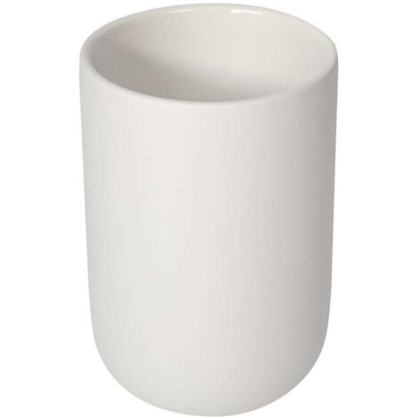 Porta Spazzolini in Ceramica Bianco Opaco da Appoggio Bagno Chloé (1/5)
