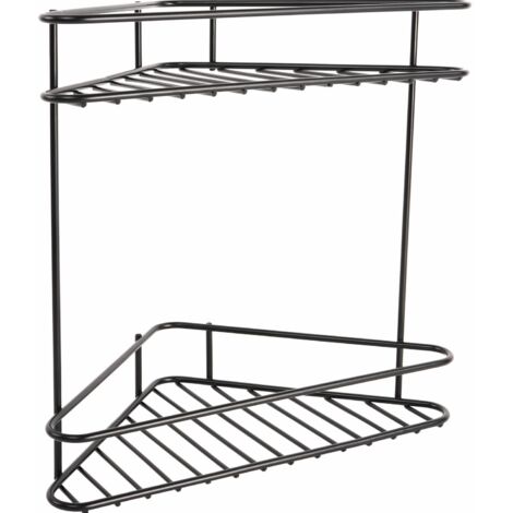 Angolare Doccia Doppio 2 Mensole Cromo New Chrome Evo - Colore: Nero Opaco (1/3)