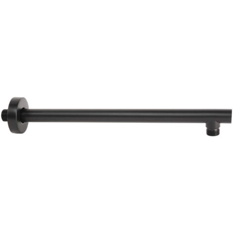Braccio Doccia Tondo Nero Opaco Flat 35,5 Cm Metaform