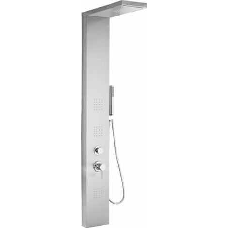 Colonna Doccia Acciaio Pannello Soffione Miscelatore Bagno Metaform Manhattan