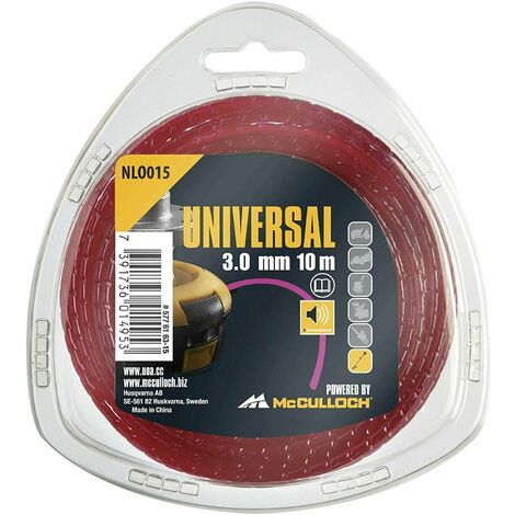 Filo Decescpugliatore 3 mm x 10 m Nylon Silenzioso Universale McCulloch NLO015 (1/2)
