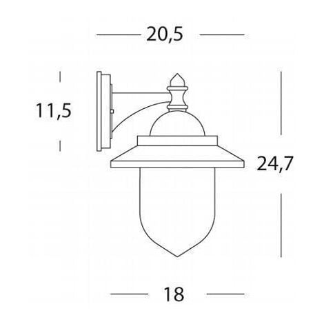 Applique in Basso Parete Lampada Esterno Muro Nero Illuminazione Rondo Sovil