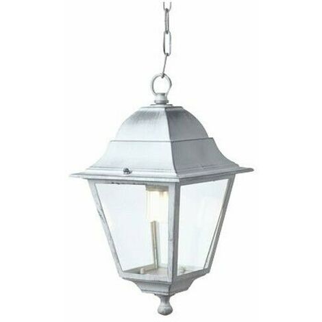Lanterna a Sospensione Applique Esterno Lampada Bianca Illuminazione Old Sovil - Colore: Bianco Argento