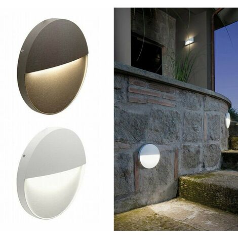 Sovil illuminazione da parete esterno semi incasso led tondo piccolo bianco 99156/02
