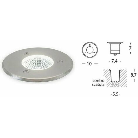 Faretti Led Esterno Calpestabile Incasso Pavimento Giardino Segnapasso Acciaio - Diametro e Wattaggio: Ø 15 - 7 W