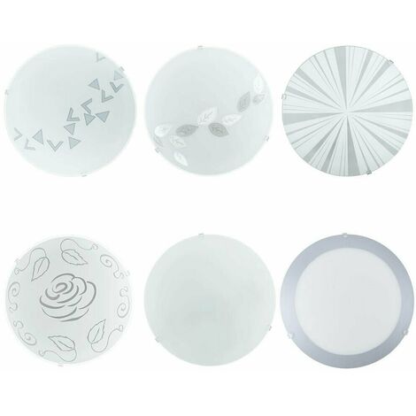 Plafoniera Lampada Soffitto Vetro Rotonda Piatto Applique E27 Interno Mars EGLO - Design: Fantasia