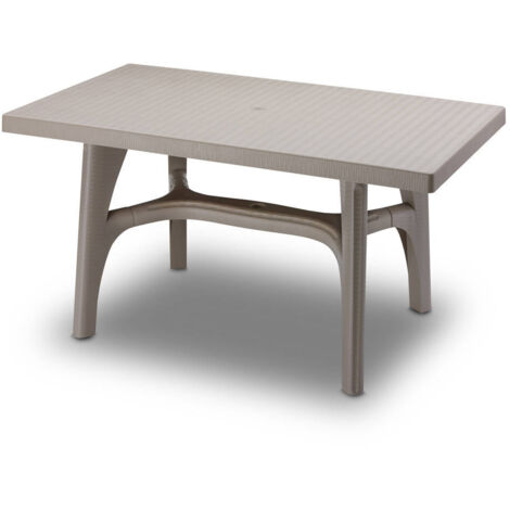 Tavolo Esterno in Resina Giardino Intrecciato 140x80 Plastica
