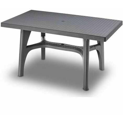 Tavolo Esterno in Resina Giardino Intrecciato 140x80 Plastica