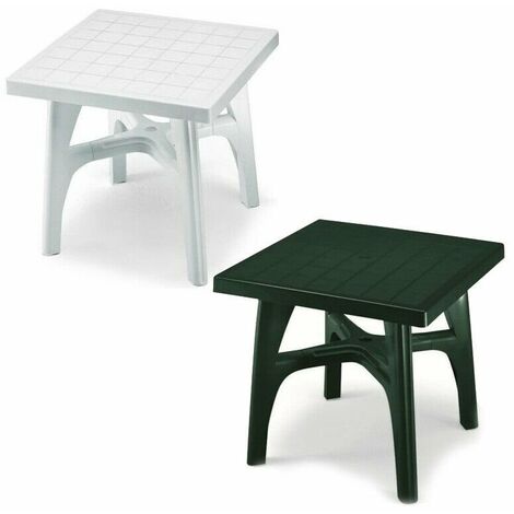 YEFU Tavolino Adirondack Quadrato 2 Ripiani: Plastica HIPS Resistente, 104x81x108 Cm, Per Esterno E Giardino
