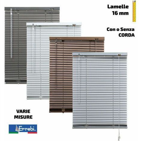 Tenda Veneziana Alluminio Lamelle 16 mm Corde Veneziane Finestre Parasole Errebi - Dimensioni: 90 x 175 cm - Colore: Antracite con Corda