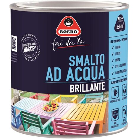 Smalto ad Acqua Brillante Satinato Inodore Ferro Legno Interno Esterno Boero - Colori: Cuoio Brillante - Formato: 0,125 L