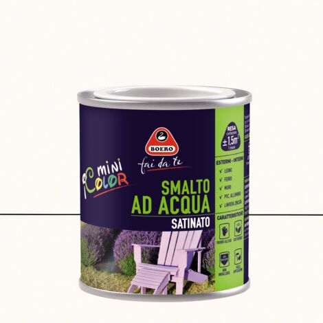 Smalto ad Acqua Brillante Satinato Inodore Ferro Legno Interno Esterno Boero - Colori: Giallo Caldo Satinato - Formato: 0,125 L