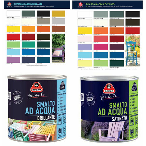 Smalto ad Acqua Brillante Satinato Inodore Ferro Legno Interno Esterno Boero - Colori: Rosa Baby Satinato - Formato: 0,5 L