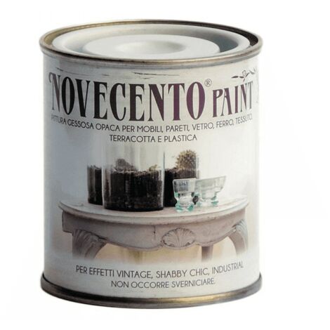 Pittura Gessosa Opaca Shabby Chic per Mobili Pareti Vetro Gesso Novecento Paint - Formato: 125 Ml - Colore: Verde Brughiera