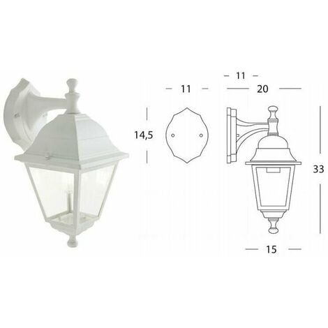 Applique da esterno Lampada a Parete Lanterna da Muro Giardino Alluminio Sovil - Colore: Nera