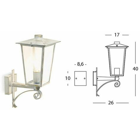 Lanterna Esterno Bianco Oro Antico Applique Lampada da Parete Giardino Anticata - Versione: Verso in Alto