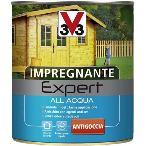 V33 Impregnante per Legno Expert ad Acqua in Gel Interno Esterno Mobili Persiane - Formato: 0,75 Lt - Colore: Castagno chiaro (1/3)