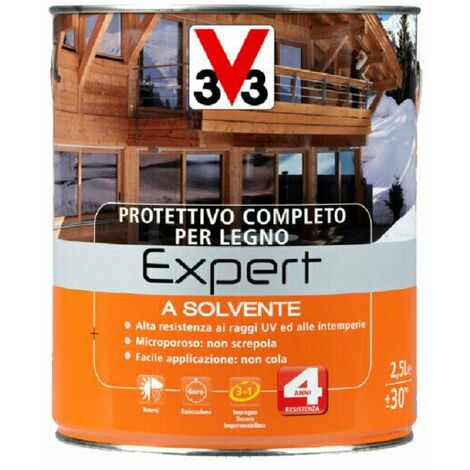 V33 Protettivo Completo Expert Vernice Solvente per Legno Finestre Infissi Travi - Colore: Ciliegio - Formato: 2,5 Lt