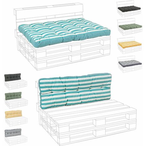 Cuscini per Pallet Seduta e Schienale Divano Cuscino Imbottito Esterno Bizzotto - Tipo e Colore: Seduta + Schienale Turchese