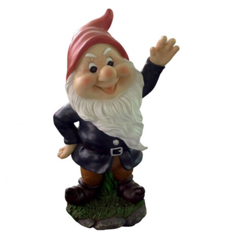 Nano con cappello rosso statua da giardino 16x13,5x28H
