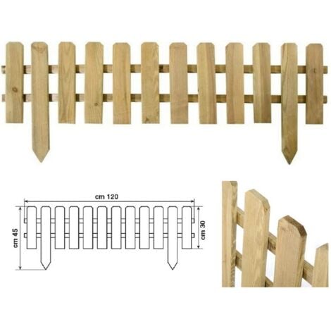 Recinzione da Giardino in Legno a Listelli Dritti Staccionata Basse Verdelook