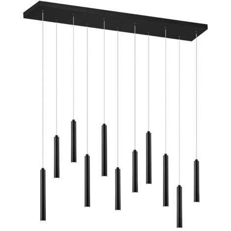 Lampada Sospensione Led Dimmer Rettangolare 11 Tubi Nera Tabular GD Trio (1/4)
