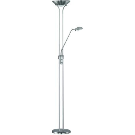 Lampada Piantana Terra 2 Luci Led Acciaio 180 cm Spock GD Trio (1/5)