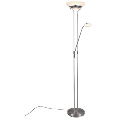 Lampada Piantana Led con lampada da Lettura Dimmer Acciaio Orson GD Trio (1/5)