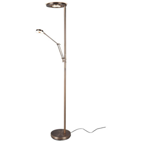 Lampada Piantana Led da Lettura 2 Luci 32 W Dimmer Ottone Barrie GD Trio (1/5)