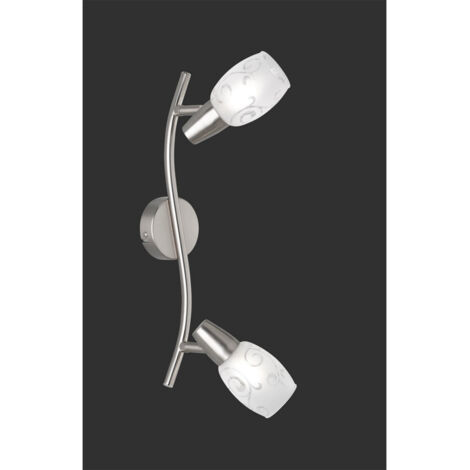 Faretti Barra 2 Spots E14 Soffitto Diffusori Vetro Satinato Colmar GD Trio (1/2)