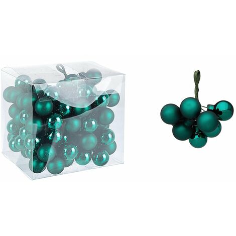 Palline di Natale Set 5 Mazzetti con 10 Palle 20 mm Decorazioni Addobbi Albero - Colore: Verde