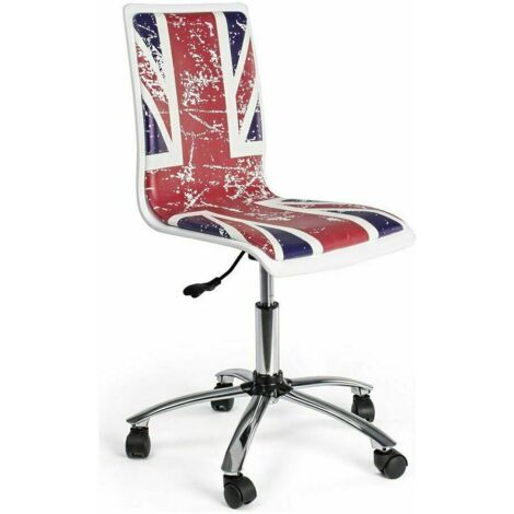 Scrivania e Sedia Ufficio girevole Bandiera Inglese Cameretta British Bizzotto - Set: Sedia