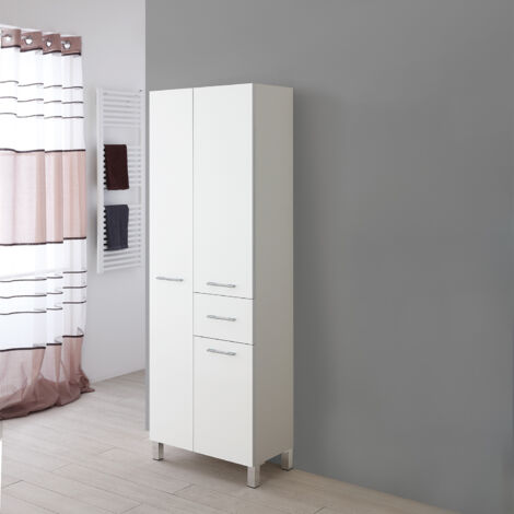 Colonna da bagno 60x183 cm bianco laccato con 4 ante Mondo 2.0 Feridras