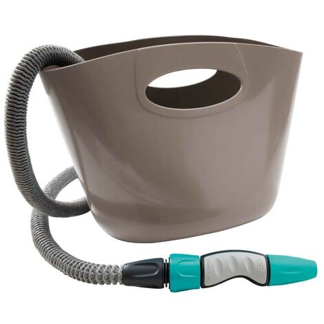 Tubo Irrigazione Estensibile Acqua Giardino Kit Aquapop 10 con Borsa GF Garden - Colore: Grigio