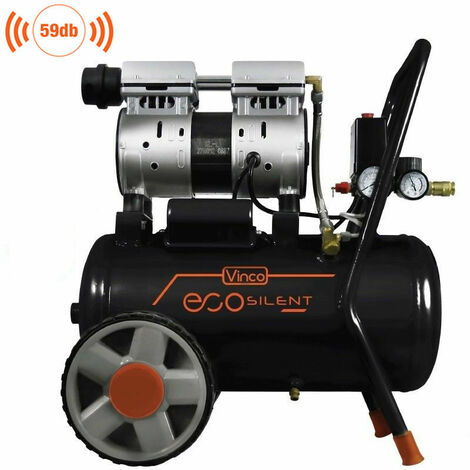 Compressore aria Silenziato Portatile Vinco a secco Non serve Olio 50 24 8 Lt - Capacità serbatoio: 8 LT