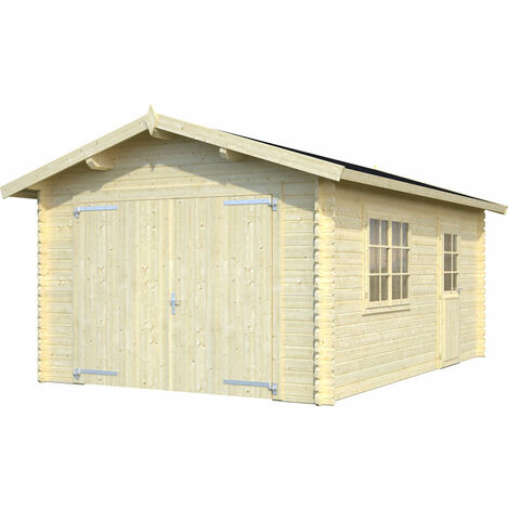Garage in Legno da Giardino Box Auto Esterno Sistema Blockhaus Europa Pircher