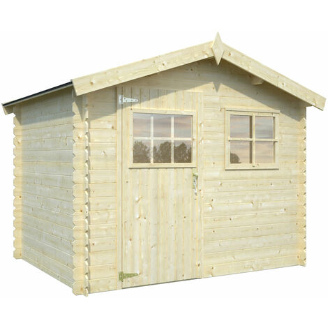 Casetta da Giardino in Legno Oxford Sistema BlockHouse Pircher Porta 2 Finestre