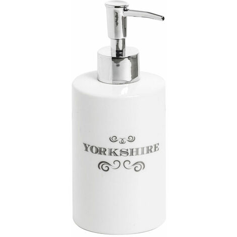 Dispenser Sapone Liquido da Bagno in Porcellana Bianca Stile British Yorkshire (1/2)