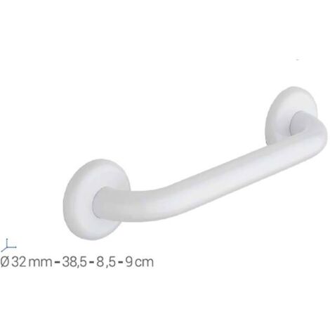 Maniglione Bagno Disabili di Sostegno Sicurezza in Acciaio Inox Bianco - Formato: 30 cm (1/2)