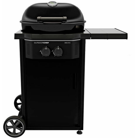 Barbecue a gas Outdoorchef Davos 570 G Pro con Cappa in Acciaio Nero