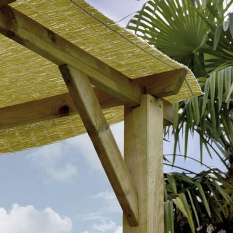 Gazebo Pergola in Legno 3x2 da Giardino Carport con Copertura Veneziane  Mobili