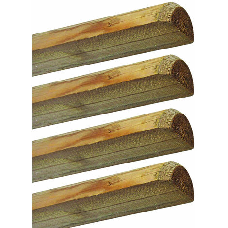 Mezzo Palo in Legno per Recinzioni Tondo senza Punta Giardino 4 Pz - Formato: Ø 8 - H 250