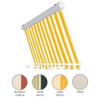 Tenda da Sole per Balcone a Caduta Cassonata Sangiorgio - Colore: Rigato Bordeaux/Crema - Formato: 2.50 x 2.50 m