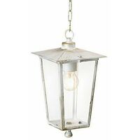 Lampada Sospensione Vintage Lanterna Esterno Giardino Bianco Antico Oro Sovil