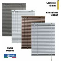 Tenda Veneziana Alluminio Lamelle 16 mm Corde Veneziane Finestre Parasole Errebi - Dimensioni: 90 x 175 cm - Colore: Antracite con Corda